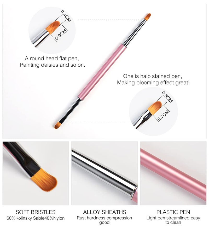 Rolabling Nail Brush Pen Double Heads For UV Gel Nail Polish Design Acrylic Painting Nail Art Tools 1pc By Rolabling - Image 3